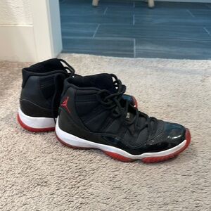 Jordan Black and Red High-Top Sneakers